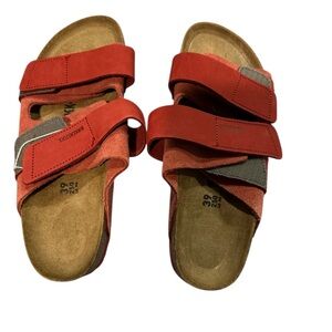 Red and Gray Sandals